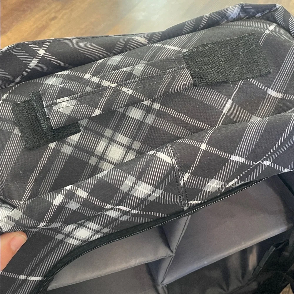 Thirty-One Black and White Plaid Backpack camera bag